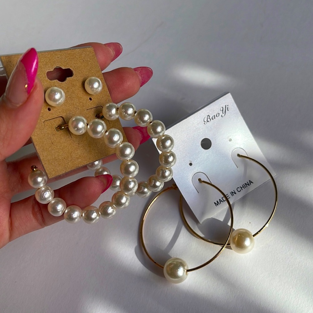 Set of Pearl Earrings (3 pairs)